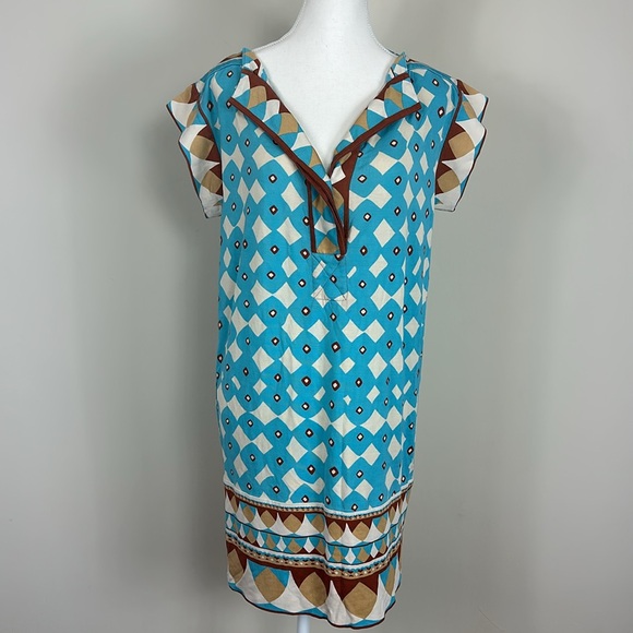 Diane von Furstenberg Silk Geometric Dress‎ Size 8 - Picture 1 of 6